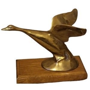 Vintage Brass Swan Goose Bird Figurine San Pacific Imports
